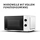 Toshiba Arbeitsplatte MM2-MM20PF(WH) Voll funktionsfähige Mikrowelle mit 5 Leistungsstufen, einfaches Abtauen, 20 L, 800 W, Weiß