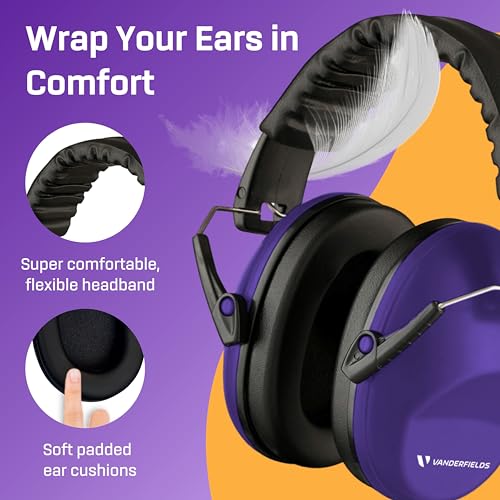 Image of Kids Noise Canceling Headphones - 31 dB (2K Hz) - Ear Protection Earmuffs | Vanderfields' earmuffs protect child's hearing with certified noise-cancellation, soft ear cushions, and adjustable headband