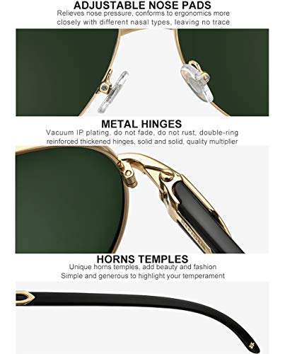 HEPIDEM 100% Really Buffalo Horn Handmade Sun Glasses for Men New Round Luxury Buffs Sunglasses3