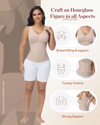 Image of SHAPSHE Corset Waist Trainer Vest for Women Tummy Control Faja with Bra