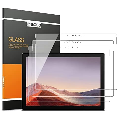 MEGOO [3 Pack] Screen Protector for New Surface Pro 7 Plus/Surface Pro 7, Ultra Clear/High Response/Tempered Glass, Compatible for Microsoft Surface Pro 7 12.3 Inch (2019 Release) Cover