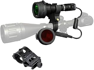 Nitecore P30 1000 Lumens 676 Yards Red and Green Rechargeable Hunting Light with Lumentac Rifle Mounting Kit for Hog Coyote and Varmint Hunting (Medium, Gift Box Packaging)