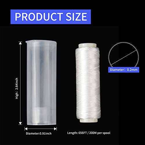 AnglerDream 5PCS Bait Elastic Thread Sea Fishing Tying Material 0.2mm 656FT Per Spool Stretchy Invisible Sea Fishing Line Keeping Bait On Hook - Thumbnail 3