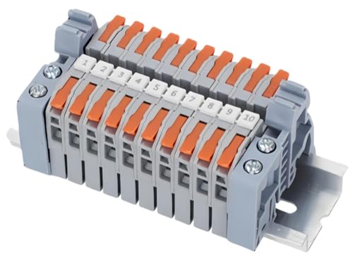 COZERI 10 Stk Reihenklemmen Hutschiene für 0 5-2 5mm Kabel Durchgangsklemmen für Elektroinstallation Heimwerkerprojekte und schnelle Verdrahtung