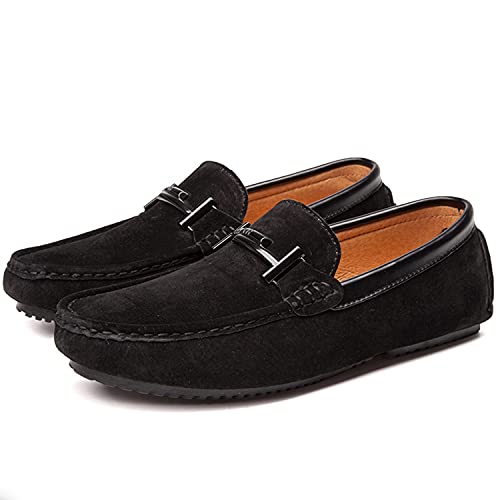 Mens Suede Leather Buckle Fashion Penny Loafers Shoes Dress Moccasins4
