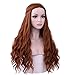 Yilys Long Curly Gradient Color Wig With Braid (Brown)