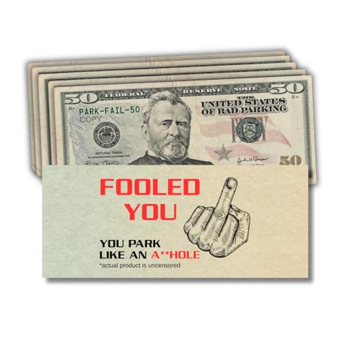 Miami Graphic Solutions You Park Like An A-hole Bad Parking Prank Cards Look Like $50 Real Size Money - 50 qty - leave them under Vehicle Wipers of Horrible A-Hole Drivers!
