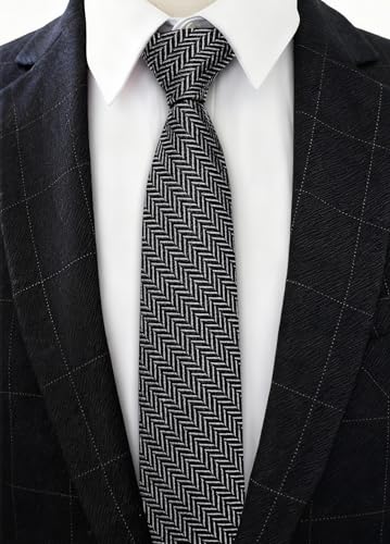 Image of Barry.Wang Men 6PCS Tie Silk Gift Necktie Clip Woven Tie Sets Party | Men Tie Classic Silk Gift Necktie With Tie Clip Jacquard Woven Neck Ties 6PCS Formal Wedding