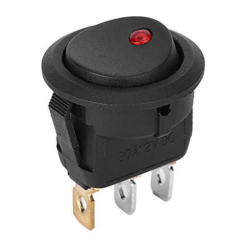 10PCs Round Rocker ONOFF Round Rocker ON, Off 12V Waterproof SPST Switch LED Spotlighting Silver Terminal 3?Pin