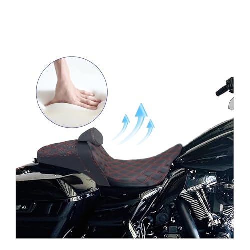 Cojín de asiento de moto Touring doble que soluciona la dureza del sillín original 4