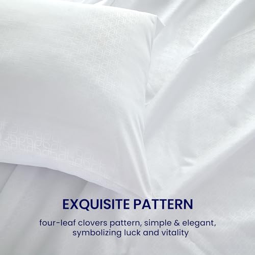 SLEEP ZONE Bedding Sheet Set, Ultra Soft Microfiber with Extra Deep Pockets, 4 Pieces Comfy Breathable and Cooling Sheet & Pillowcase Sets for Adults (White, King)