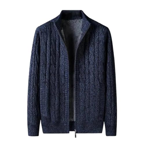 Kelsiop Men's Casual Fall Winter Knitted Stand Collar Cardigan Sweater Zipper Warm Long Sleeve Outerwear