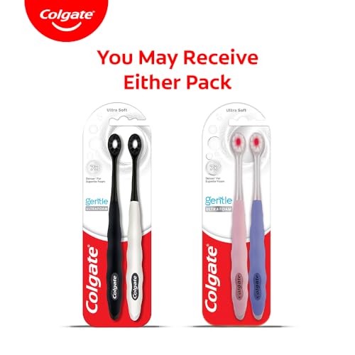 Colgate Gentle UltraFoam Ultra Soft Bristles Manual Toothbrush for adults, 2 Pcs, Soft Bristles for Superior Clean, Multicolor - image 2