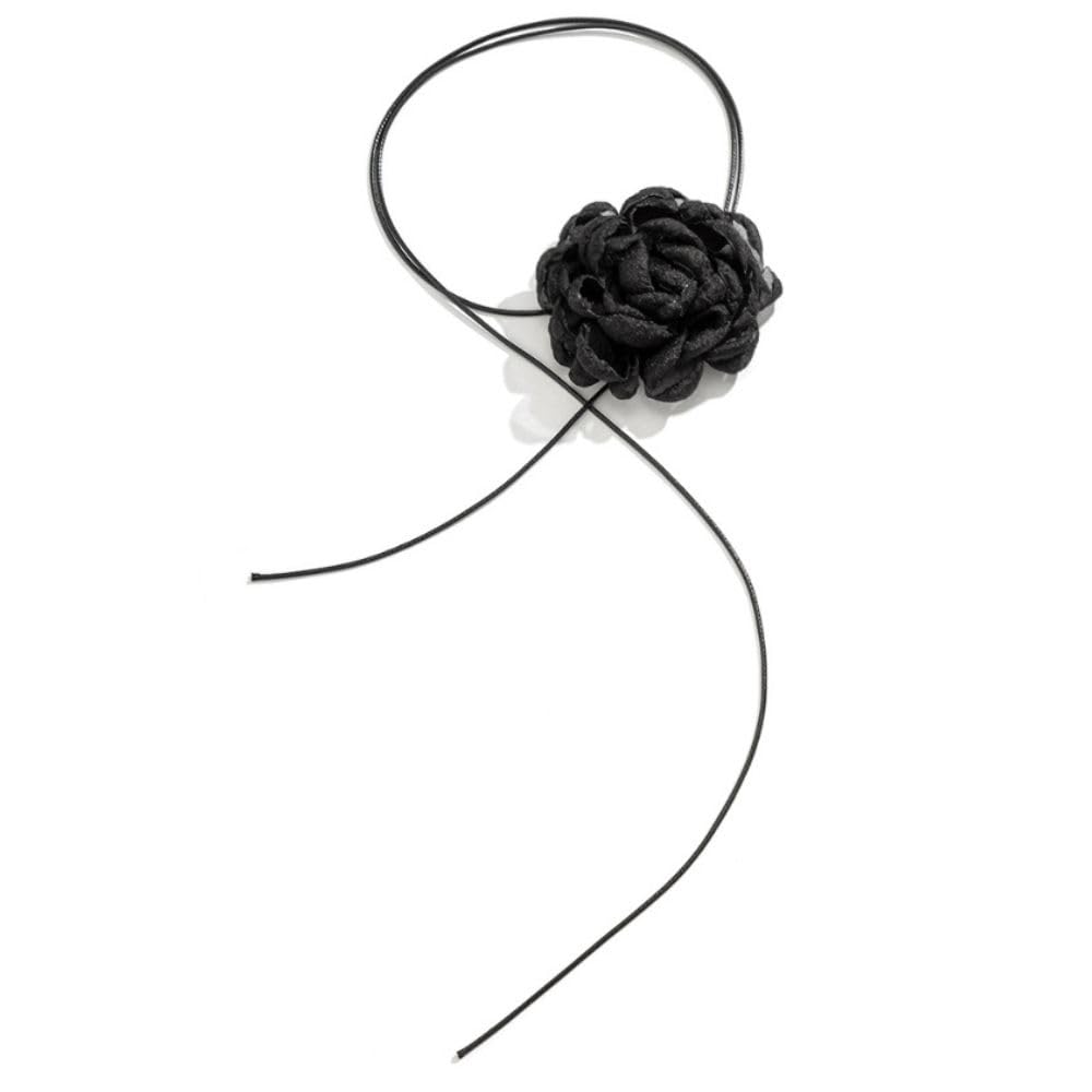 aaishwarya Rose Mesh/Satin Choker Necklace for Women | Fabric Floral Statement Jewelry for Girls-picture-28