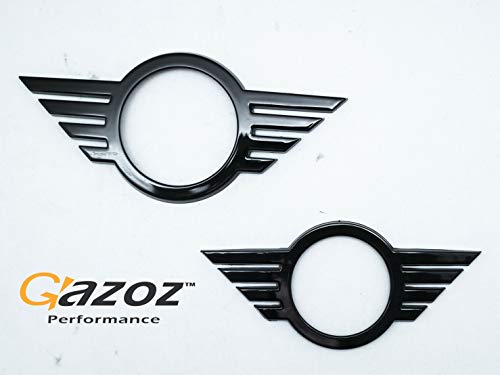 Image of Front & Rear Glossy Black Emblem Badge Cover Compatible with 2019-up Clubman F54