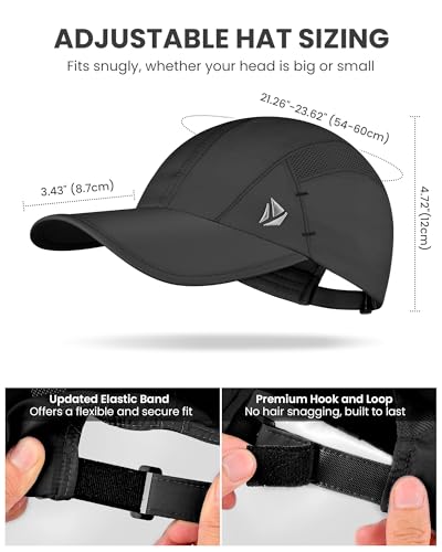 YANIKY Quick-Dry Running Hat for Men & Women Cooling Hat UPF 50+ Thin Baseball Cap Lightweight Breathable Mesh Sport Hats — view 4
