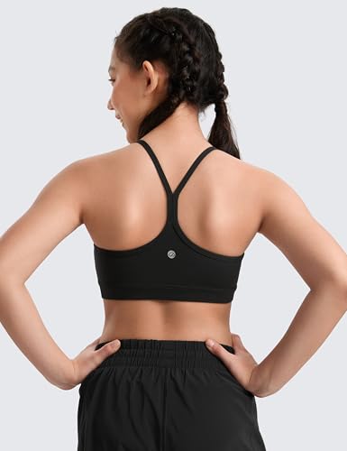 CRZ YOGA Butterluxe Girls Sports Bra - Spaghetti Strap Y Back Racerback for Teens Kids Training Yoga Comfort Crop Top2