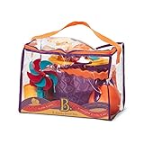 B. toys – B. Ready Beach Bag – Beach Tote with Mesh Panel and 11 Funky Sand Toys – Phthalates and BPA Free – 18 m+, Purple Bucket