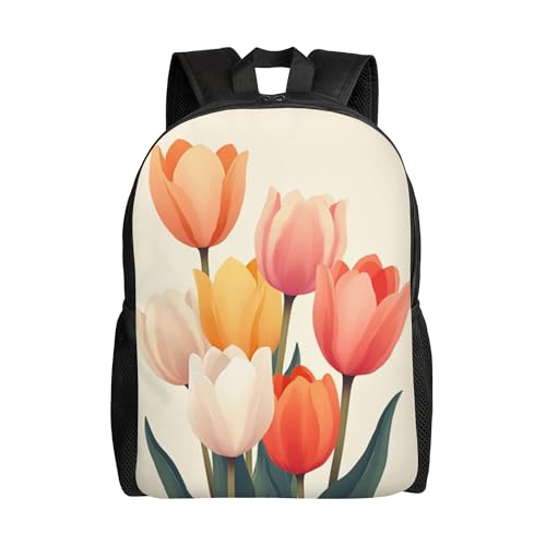 Lightweight Daypack For Adult Tulips Large Capacity Backpack For Travel Hiking Camping 16 Inch