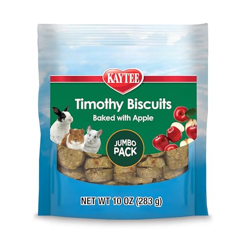Kaytee Timothy Biscuits Baked Treat with Apple for Rabbits Guinea Pigs Chinchillas Hamsters Gerbils and Mice 10 oz