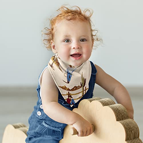 Sweet Jojo Designs Baby Boy Girl Bandana Bibs for Newborn Infant Feeding Drool 3 Pack Set of Absorbent Fabric Bibdanas4