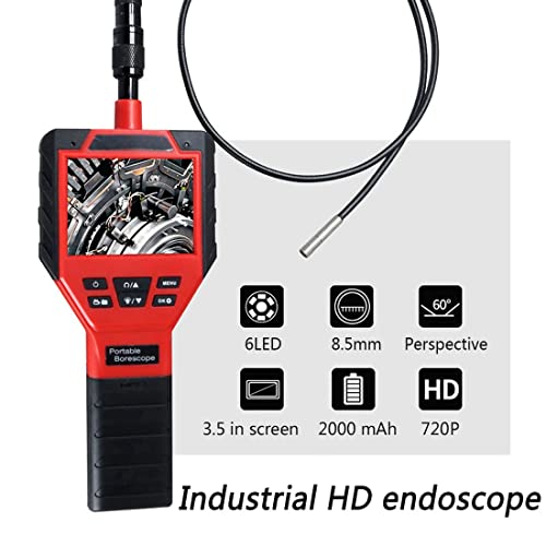 Borescopen 8,5 mm inspectiecamera, 3,5 inch industriële endoscoop met HD-scherm, semi-rigide slang-handheld-borescope… - Image 3