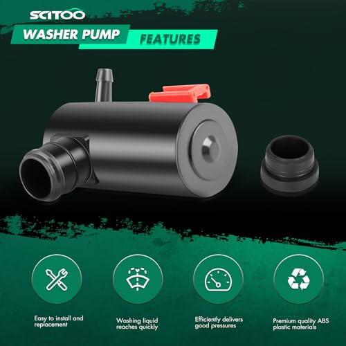 Image of SCITOO 38512-SA5-013 Front Windshield Washer Pump Motor Windscreen Wiper Pump Replacement fit For HondaFor Hyundai For Accord Elantra 1984 Touring-1993 ;For Honda | Direct fit for 2007-2009 For Honda For S2000|Replaces OE 38512-SA5-013|38512-SA5-981|76806-SE0-921|86611-AA010|With Grommet