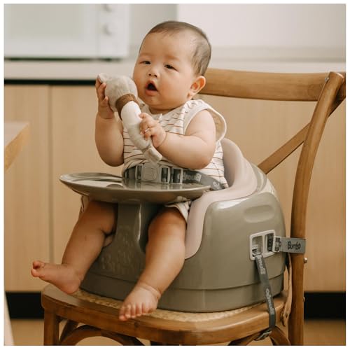 Image of Bumbo 2 Pack 3-in-1 Multi-Seat for 6 to 36 Months, Travel Baby Feeding & Play Floor Seat, All-in-One Portable Booster with Tray & Toddler High Chair, Breige /White Sand