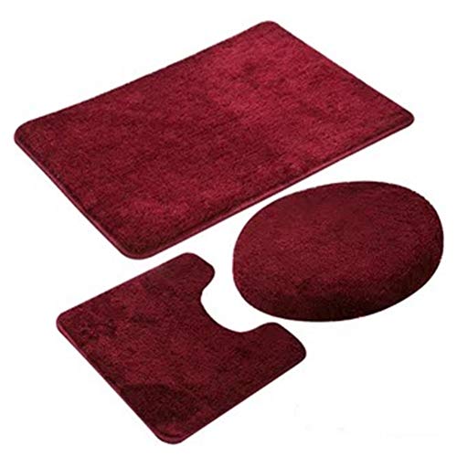 トイレマット 蓋カバー バスマット 3点セット 足元マット トイレ フタカバー カーペット 足ふきマット 便座 お風呂マット 家庭 ホテル 速乾 滑り止め 吸水性 柔軟 抗菌 消臭 防ダ二 洗面所 キッチン ドア 丸洗い 洗浄暖房型兼用 U型 厚手 新型