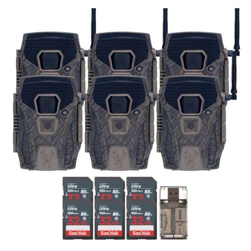 Wildgame Innovations Terra XT 2.0 24MP Three Cellular Trail Cameras (2-Pack) Bundle with 32GB Ultra SDHC UHS-I Memory Card (100MBps) (6-Pack), and All-in-One High-Speed Card Reader (9 Items)