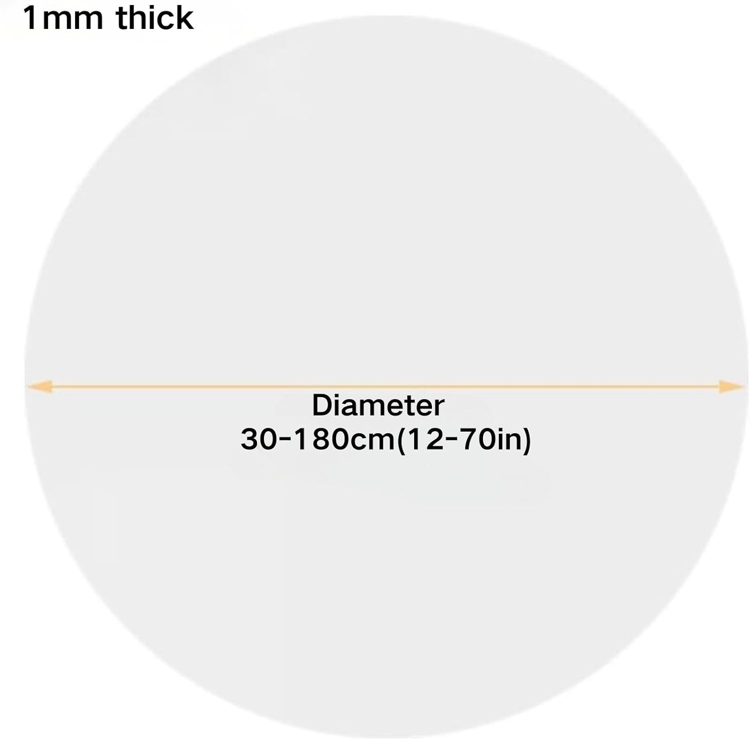 Transparent Non-Slip Protector Mat 0.04in Thick，Round Clear Chair Mat 12in-72in PVC Computer Desk Chair Mats, Heavy Duty Transparent Floor Protector for Office Desk(80cm/32in)