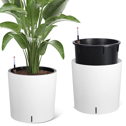 Top 10 Best Smart Flower Pot: Self-Watering, Eco-Friendly & Smart Controlled Solutions 4 Tall Round Planter Set of 2, 19.5‘’ H x 19.9" Dia Large Planters ...
