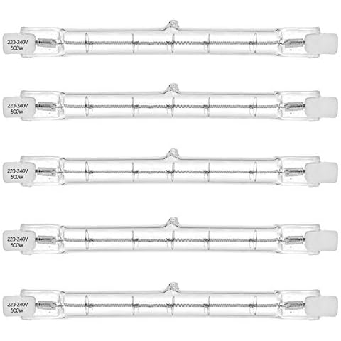 500W Equivalent R7s Linear Halogen Floodlight 7750lm 2700K J118 Security Light Bulb R7s Lamp 118mm Length, Dimmable,Pack of 5 Cover