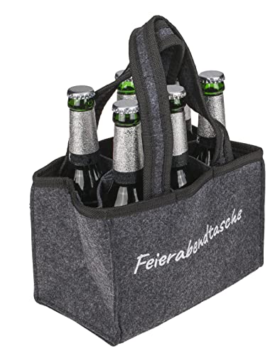 Flaschenträger Flaschentasche Biertasche Männerhandtasche 6er-Träger aus Filz, für 6 Flaschen 0,33l oder 0,5l (Feierabendtasche) Cover