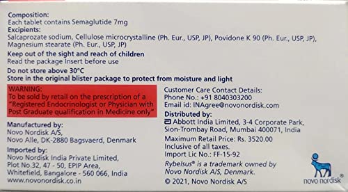 Rybelsus 7mg - Strip of 10 Tablets