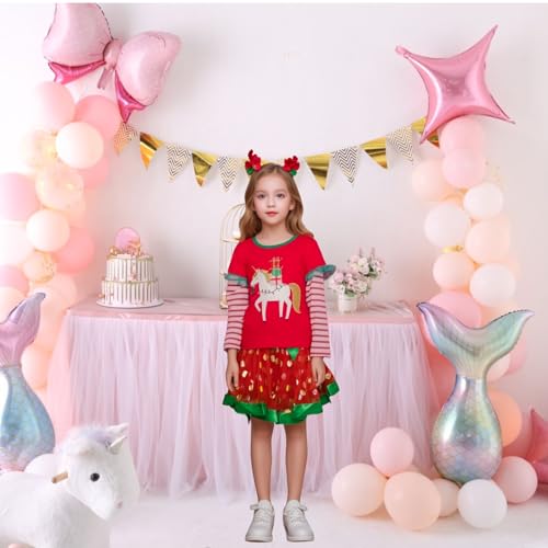 DXTON Toddler Kids Girls Long Sleeve Shirts Cute Christmas Graphic Tees Top Blouse Fall Winter 3-8 Years4