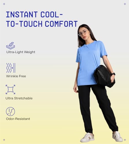 Image of BLUE TYGA Ice Tee� Comfortable T-Shirt for Women | Cool Rush Technology | Running & Casual Wear