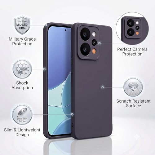 Image of FIRST MART Matte Silicone Back Cover for Realme P4 Power - Purple
