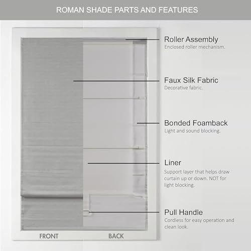 image for Madison Park Cordless Roman Shades - Fabric Privacy Single Panel Darke