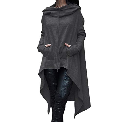S.CHARMA Womens Sweatshirt Dress, Irregular Long Sleeve Pullover Jumper Ladies Casual High Collar Hoodie Dresses Dark Grey steampunk buy now online S.CHARMA Womens Sweatshirt Dress, Irregular Long Sleeve Pullover Jumper Ladies Casual High Collar Hoodie Dresses Dark Grey steampunk buy now online