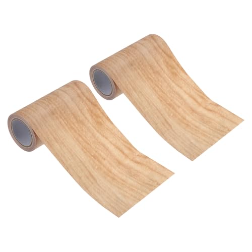 Image of PATIKIL Wood Grain Repair Tape 4 inch x15ft,2 Pcs Self Adhesive Realistic Textured Repair Tape Patch for Floor Door Table Cabinets Desk,Light Chestnut Maple