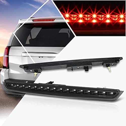 PM PERFORMOTOR LED 3rd Third Brake Light High Mount Stop Light Compatible with 07-14 Suburban Tahoe/Yukon XL,Black/Smoked