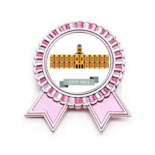 Pin's City Hall de Singapour Rose en métal de taille M pour collectionneurs