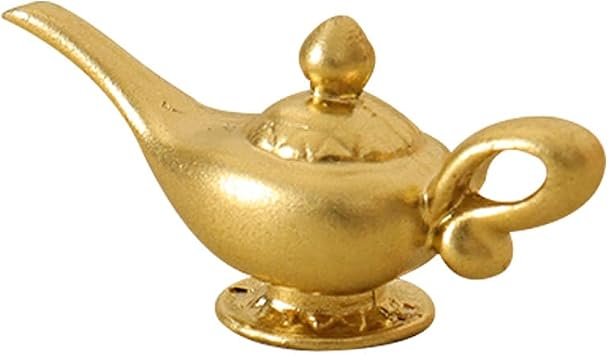 إكسسوارات ديكور مصباح الجني علاء الدين المصغر باللون الذهبي 1/12، مصباح الجني،إكسسوارات بيت الدمية،ديكور بيت الدمية