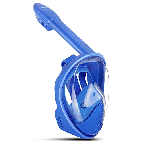 Vaincre Kids Snorkel Mask, 180° Snorkeling Gear For Kids With Panoramic View Anti-Fog, Anti-Leak With Adjustable Head Straps - See Larger Viewing Area Than Traditional Masks For Kids (Blue, Xs) #TOP5