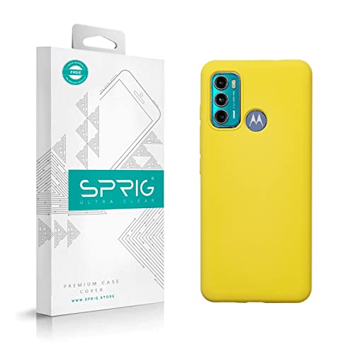 Image of SPRIG Compatible with Motorola G60 Liquid Silicone Premium Back Cover Drop Tested Shock Proof Mobile Case for Men, Women, Boys and Girls with Camera Protection (Green Yellow)