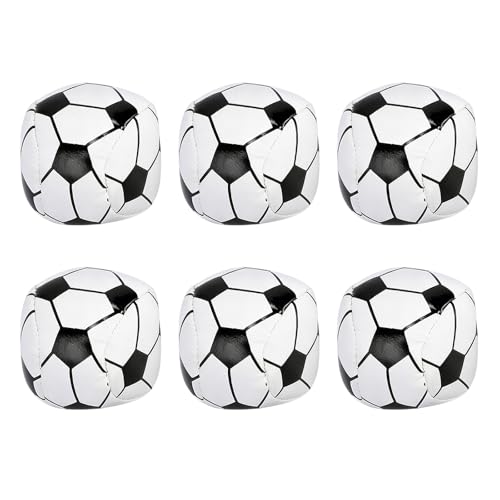 TenaLucy 6 Stück Jonglierbälle/Hacky Sack 5 cm Weicher Ball Häkelnadel Set Squash Bälle Spielesammlung Schaumstoffball Professionelles Jonglierball für Wurfspiel Zaubertricks Training (Fußball)