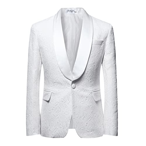 YFFUSHI Men's 2 Piece Jacquard Suits Tuxedo 1 Button Shawl Collar Party Dinner Wedding Suit2
