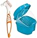 Plastica Dentale Caso - Cura Protesi Dentarie Porta Apparecchio Denti Protesi di Tazza con Filtro per Protesi, Dentiere da Bagno,Contenitore per Protesi Dentarie Bagno Deture Fermo per Pulizia