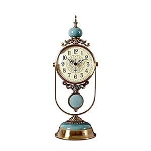 Desktop Clock European Ceramics Swing Clock Ornaments Table Clock Living Room Large Desktop Clock Silent Pendulum